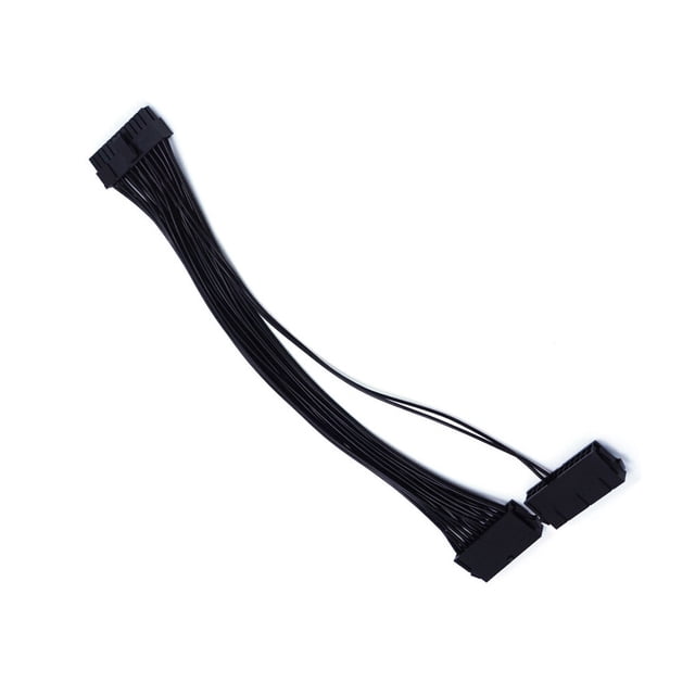 Bearachild Adaptador de cable de alimentación Conector dual de 24 pines Cable PSU Placa base Fuente de alimentación a Cable de 18 AWG Nuevo Cables de computadora