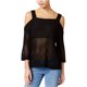 thumbnail image 1 of Hooked Up by IOT suéter de punto de punto abierto para mujer, negro, grande, 1 of 1