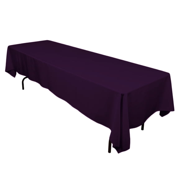 52 x 112 in. rectangular cotton-feel tablecloth eggplant