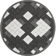 thumbnail image 2 of Unique Loom Outdoor Modern Collection Area Rug - Chaya (10' Round Black and White), 2 of 6