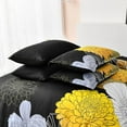 thumbnail image 4 of Dinjoy Comforter Set Bed in a Bag Bedding Set Yellow Black Floral King Size 7 Pieces 103"x90", 4 of 7