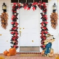thumbnail image 6 of Thanksgiving Fall Decoration for Home 9.84ft Artificial Fall Maple Leaves Fall Leaf Garland Wall Hanging Greenerys Decorative Plants Black Halloween Rattan for Home Wedding Fireplace Christmas, 6 of 6