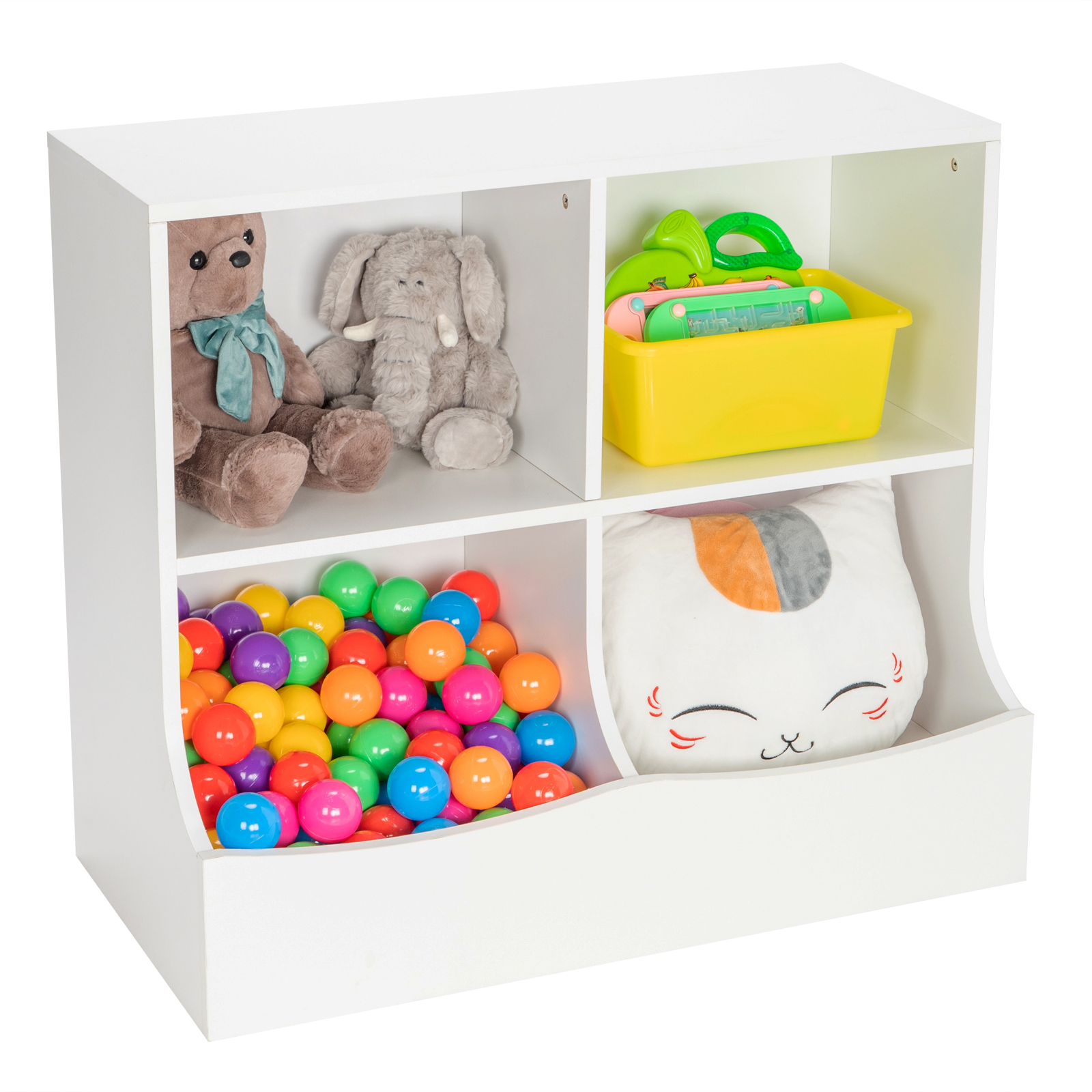 Hassch Kids Bookshelf Bookcase Footboard Toy Storage Cube Children's