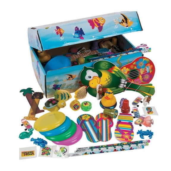 Tropical Treasure Chest Assortment 100Pc - Party Favors - 101 Pieces