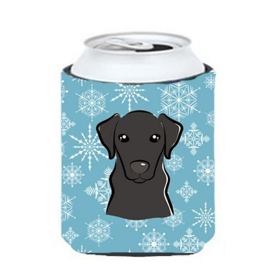 Snowflake Black Labrador Can & Bottle Hugger
