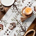 thumbnail image 3 of Sweet Home Table Runner - 108 Inch Long Western Stars Bird Houses White Wood Plank Cotton and Linen Blended Dress Scarves Farmhouse Table Runner for Kitchen Dining, Coffee Table, 13" x 108", 3 of 8