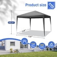 thumbnail image 5 of 10'x10' Gazebo Waterproof Outdoor Canopy Patio Tent Party Tent for Wedding BBQ Cater, Black, 5 of 6