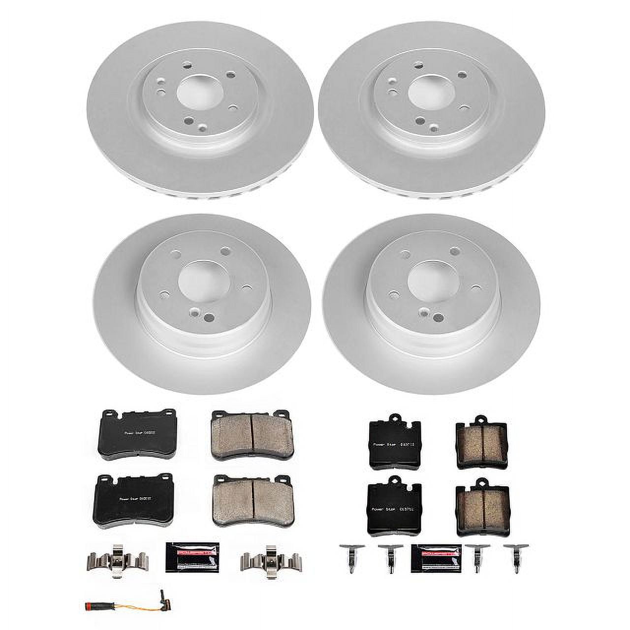 PowerStop Front and Rear Geomet Coated Brake Rotor and Pad Kit Fits: MERCEDES-BENZ Select Models CRK8887