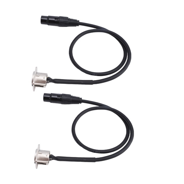 XLR Pase A Través Del Cable, Monte Del Panel Masculino Al Conector Femenino 3 Pin D Tipo Cable XLR, Para Micrófonos Amplificadores De Iluminación De La Etapa, 2 Piezas, 2 Pies