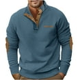 thumbnail image 2 of Leesechin Men's Quarter-Zip Sweater Pure Cotton Mock Neck Knit Long Sleeve Pullover Sweater, 2 of 6