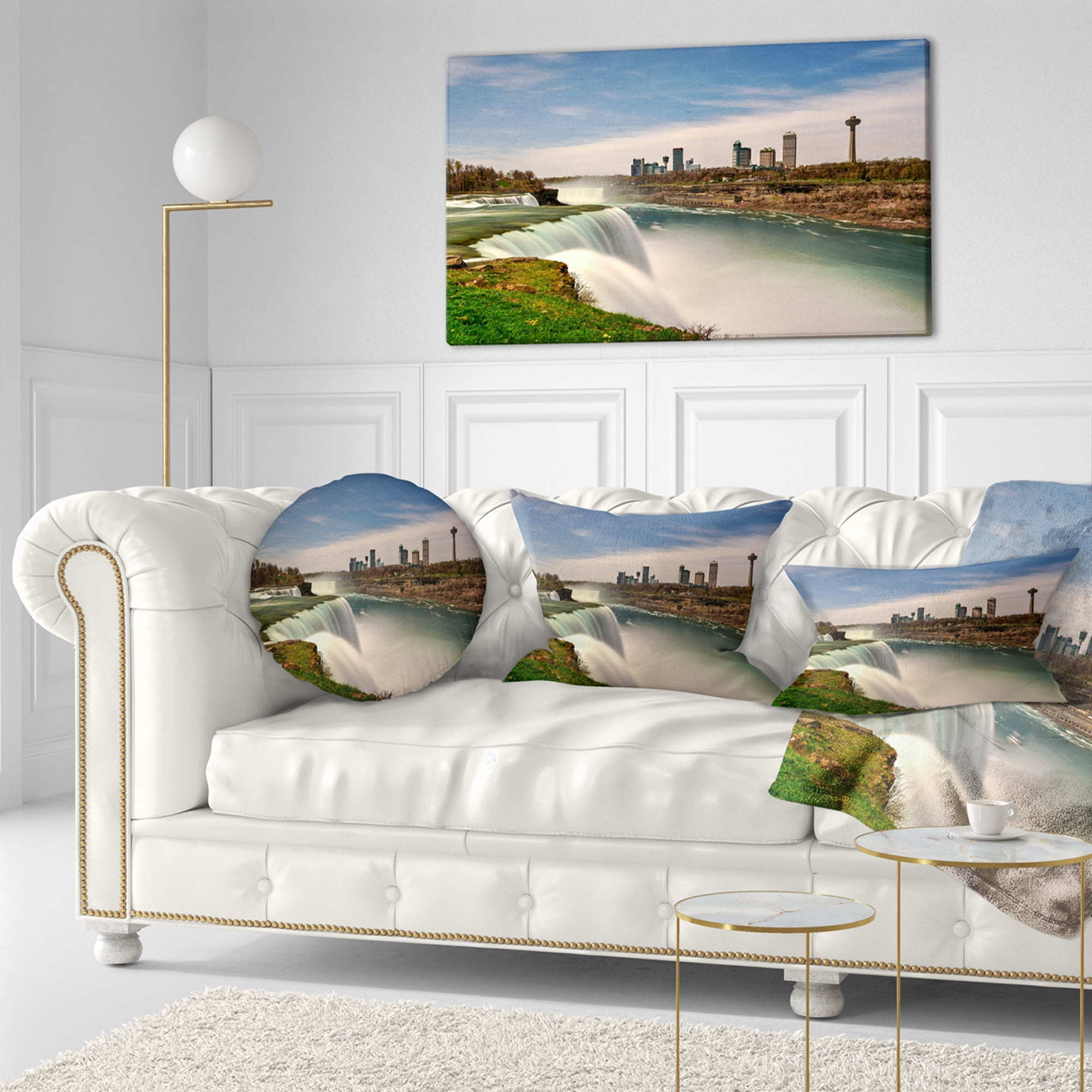 Designart 12" x 20" Multi-color Polyester Throw Pillow