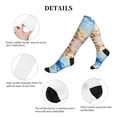 thumbnail image 5 of Lsque Beach Starfish Shell Pattern Sport Compression Socks for Men & Women 15-20 mmHg Knee High Nurse Pregnant Running Medical and Travel Athletic, 5 of 6