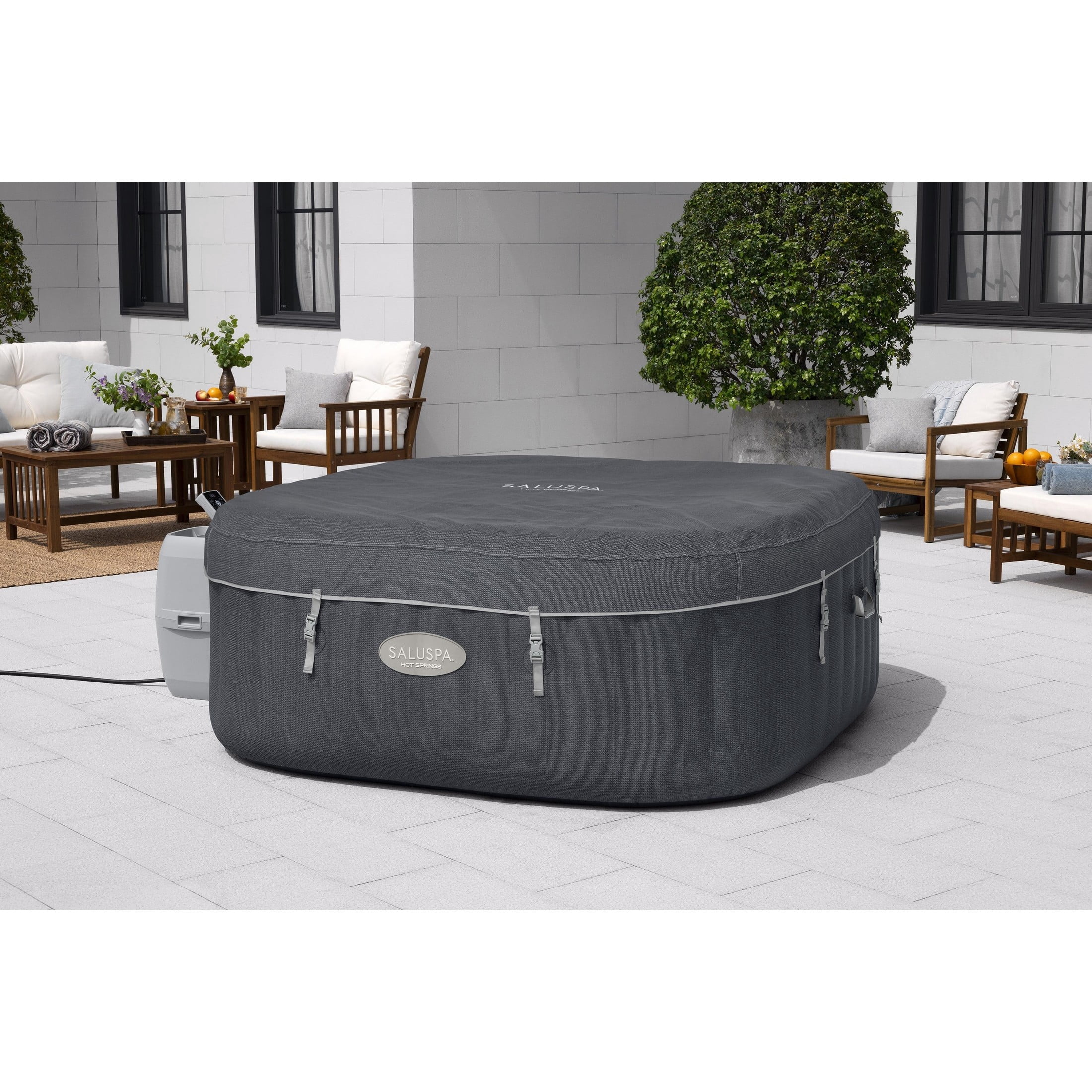 Bestway SaluSpa Hot Springs Energy-Efficient Smart AirJet 4-6 Person Inflatable Hot Tub with App-Control