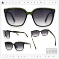 thumbnail image 2 of Womens Oversized Inset Lens Classy Minimal Fashion Horn Rim Sunglasses Green - Smoke, 2 of 8