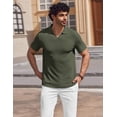 thumbnail image 5 of COOFANDY Men' Muscle V Neck Polo Shirts Slim Fit Short Sleeve Golf T-Shirts Ribbed Knit Soft Tees, 5 of 6