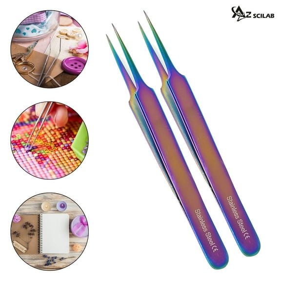 A2Z Straight Tip Tweezers Nippers Hand Account Tool Scrapbooking Journals Stationery