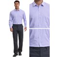 thumbnail image 4 of DARING DIVA Men's Plaid Long Sleeved Button Down Houndstooth Dress Shirts XL Light Purple, 4 of 6