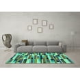 thumbnail image 3 of Ahgly Company Indoor Rectangle Abstract Turquoise Blue Modern Area Rugs, 8' x 12', 3 of 4