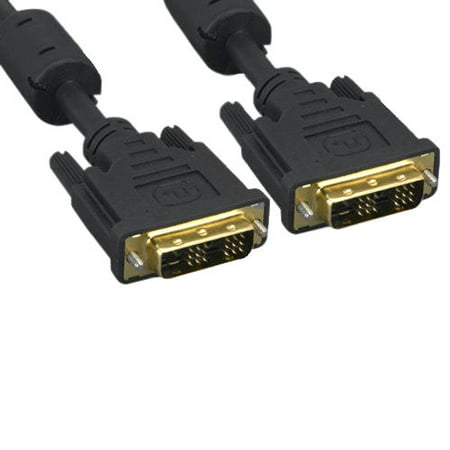 - Kentek 10 feet FT DVI digital 18+1 pin single link DVI-D male to male 28 AWG gold plated with EMI Ferrite Filters cable cord black Monitor HDTV PC MAC TV LCD