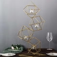thumbnail image 2 of Efavormart 25.5" Tall Gold Geometric Candle Holder Set 4 Metal Geometric Centerpieces, 2 of 11