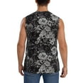 thumbnail image 4 of Balery Rose Flowers Men's Sleeveless Muscle Shirts Workout Tank Top, Moisture Wicking, Odor Protection-3X-Large, 4 of 8