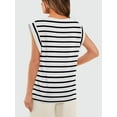 thumbnail image 5 of Lyacmy Summer Shirts for Womens, Stripe T Shirt Womens Tops, Casual Cap Sleeve Tee Shirts Loose Fit, 5 of 5