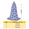 thumbnail image 2 of Honeii Blue And White Flowers Print Poncho Cape, Cloak Coat, Snuggly Hooded Wearable Blanket, Hooded Cape For Teenagers,Halloween Costumes-Large, 2 of 7