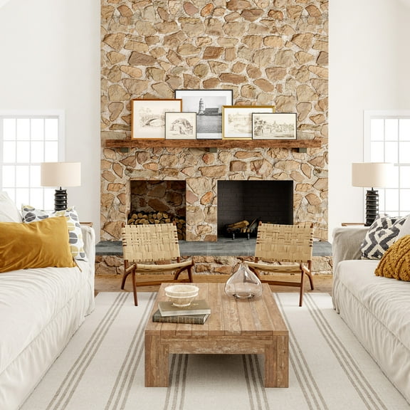 Rugs USA Hawthorn Striped Wool Area Rug, 2' 6" x 8', Runner, Hawthorn Ivory