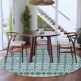 thumbnail image 3 of Large Round Rug 8Ft Washable Non-Slip, Blue Flowers Circle Area Rugs for Living Room Bedroom, Farmhouse Country Abstract Floral Patterned Indoor Floor Mats Carpet Runner for Home Decor, 3 of 8