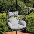 thumbnail image 3 of Sunnydaze Chaise Balançoire Suspendue en Résine Osier Delaney avec Coussins et Appui-Tête - Gris - 2 Pcs, 3 of 7