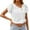 White, variant on MIXUE Boho Tops For Women Summer Knit Solid Color V Neck Short Sleeve Casual Tee Shirts Sportswear,Beige,S