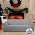 thumbnail image 4 of Easy-Going Stretch Sofa Slipcover 1-Piece Sofa Cover Furniture Protector Couch Soft with Elastic Bottom for Kids, Polyester Spandex Jacquard Fabric Small Checks (Sofa, Light Gray), 4 of 4