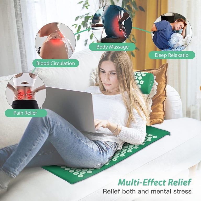 TOMSHOO Therapy Acupressure Mat & Pillow Set, 27''x17'', Head
