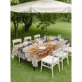 thumbnail image 5 of 60x120 Inch Outdoor Tablecloth with Umbrella Hole Zipper Rectangle Burnt Orange Grey Flower Rectangular Tablecloths Outside Waterproof Spring Floral Botanical Patio Table Cloth Cover for Picnic Party, 5 of 8