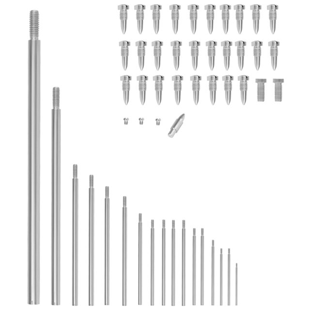 BESTYASH 1Set Bass Sax Maintenance Parts Silver Metal Threaded Rods Screws Tapered Nail Repair Kit