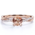 thumbnail image 1 of JeenMata Anillo de Compromiso de Morganita Talla Cojín de 1,75 Quilates - Conjunto Nupcial - Conjunto de Trío Nupcial - Anillo Solitario - Anillo de Halo - Oro Rosa de 18 K sobre Plata, 1 of 6