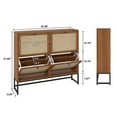 thumbnail image 6 of YOCWO 2 Tier Shoe Cabinet with 4 Flip Drawers, Narrow Shoe Storage Cabinet for Entryway, Walnut, 6 of 6