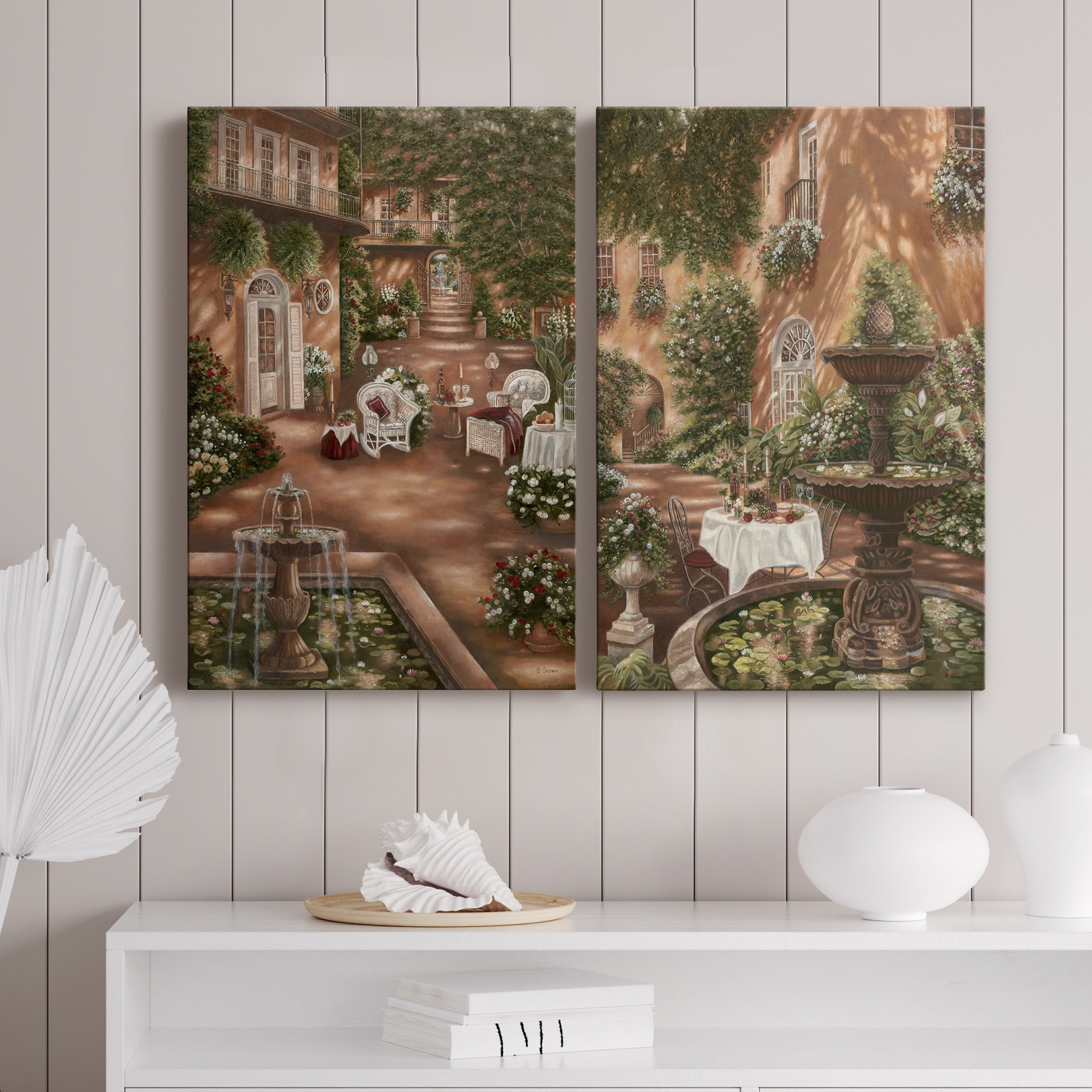 Evening Cocktails I Premium Gallery Wrapped Canvas - Ready to Hang - Set of 2 - 8 x 12 Each