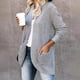 thumbnail image 5 of Cárdigan de otoño e invierno para mujer, estilo europeo y americano, con solapa curva, bolsillo grande, suéter tipo cárdigan, 5 of 5