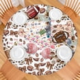thumbnail image 2 of Football Patchwork Pattern Round Fitted Tablecloth with Elastic Edge,Dining Table Cover Waterproof,Outdoor Round Tablecloth for Camping,Dining,Indoor and Outdoor, 2 of 7