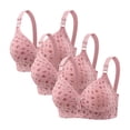 thumbnail image 1 of LOVZFMLL Soutien-Gorge pour Femmes Soutien-Gorge Imprimé pour Femmes Sans Armature Rassemblé Grande Taille Grand Bonnet sous-Vêtements pour Femmes 3 Pcs Rose 2TG, 1 of 4