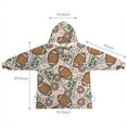 thumbnail image 7 of Light Pink Football and Flowers Pattern Blanket Hoodies for Kids 6-13YR Oversize Wearable Blanket Hoodies for Boys Girls Teens, 7 of 7