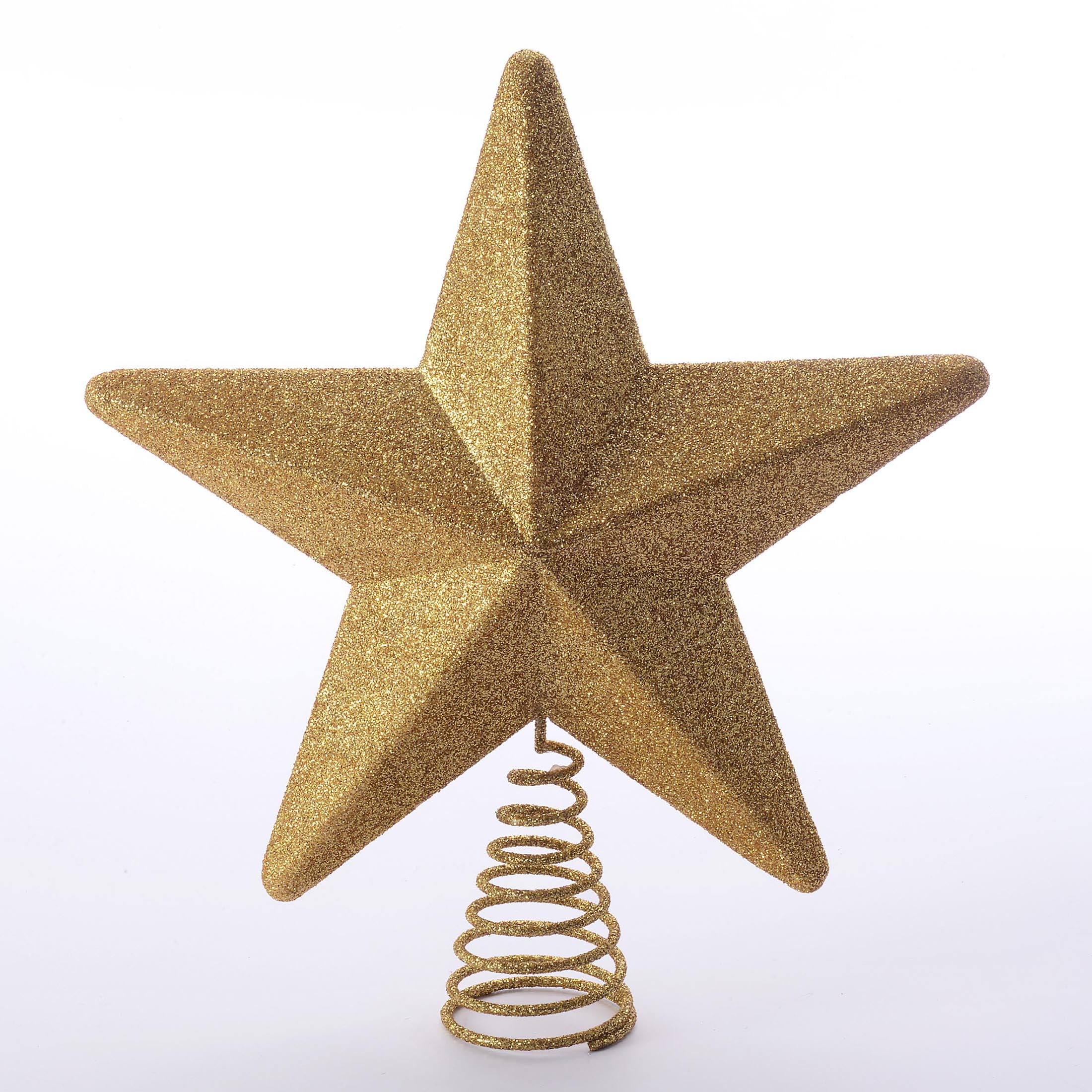 Holiday Time Christmas Tree Topper, Gold Star, 10"