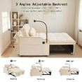 thumbnail image 3 of Beige Upholstered Futon Couch Bed with USB Charging & Adjustable Backrest, 3 of 10