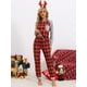 thumbnail image 2 of Pijamas de Navidad a cuadros Inspire Chic de manga larga con pantalones, conjunto de pijama familiar [Mujeres] L Rojo, 2 of 5