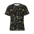 thumbnail image 4 of Vsdgher Wasp and Florals Print Men's Dry Fit Mesh Athletic Shirts Moisture Wicking Tennis T-Shirt Tops, 4 of 9