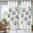 thumbnail image 5 of Outdoor Curtains for Patio Waterproof, Black Dandelion Outdoor Privacy Panels Grommet, Country Modern Minimalist Flower Blackout Outside Curtains for Porch/Cabana/Pergola/Gazebo 54"x95", 2 Panels, 5 of 8