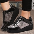 thumbnail image 4 of NECHOLOGY Botas Mujer Adulto Femenino Zapatos Botines mujer Zapatos Zapatos deportivos Zapatillas Cuñas Deporte Lentejuelas Damas Zapatos Niñas Mujeres Botas de mujer (Black, 8), 4 of 6