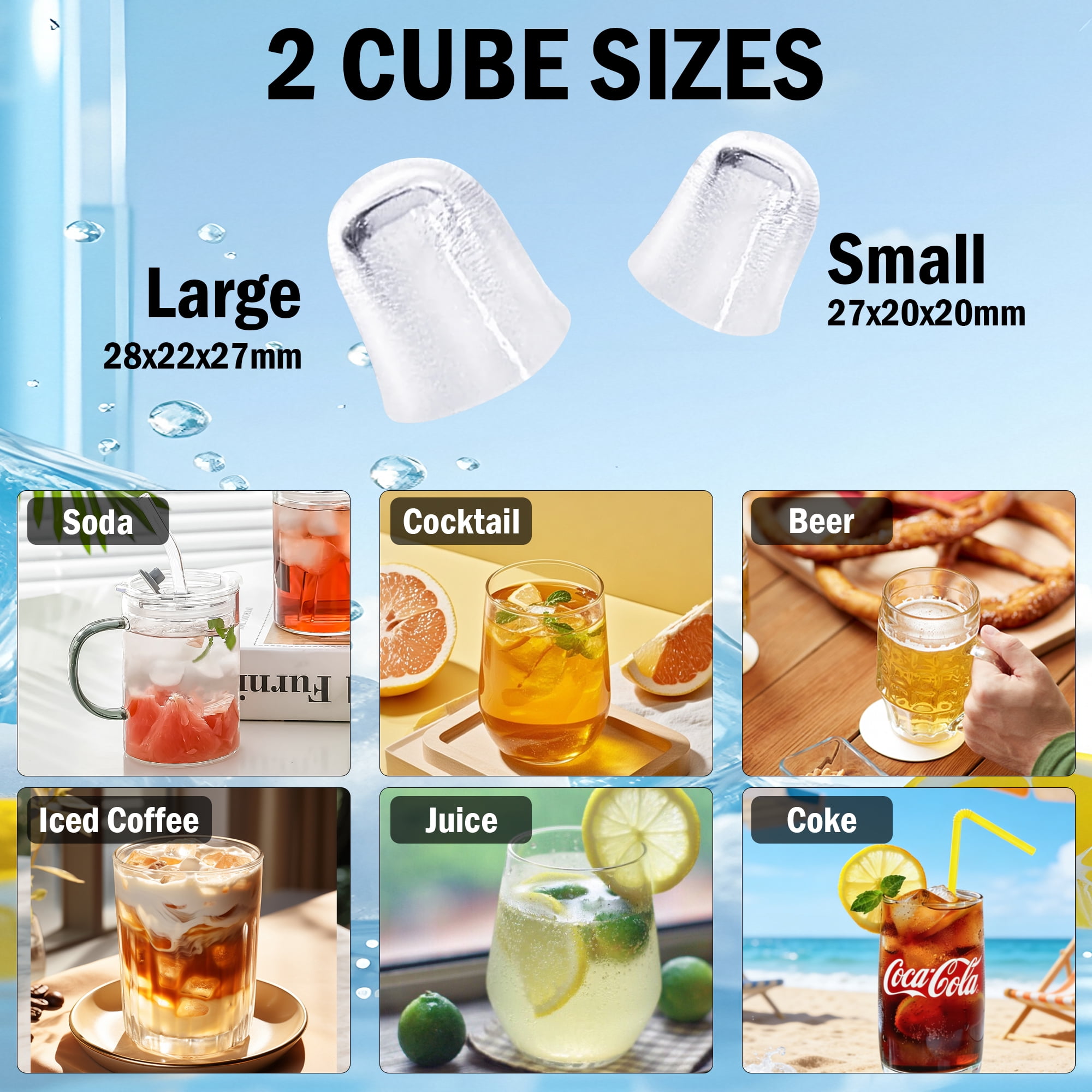 Countertop Ice Maker Machine, 26lbs/24H Portable Ice Maker with Self-Cleaning, 9 Bullet Ice Cubes Ready in 6 Mins, Quiet Ice Machine with Handle, Basket and Scoop for Home, Kitchen, RV