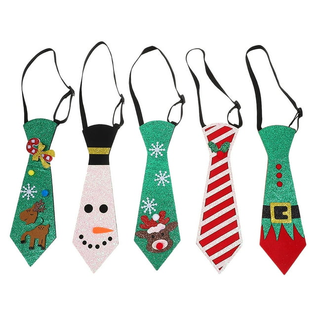 5 corbatas navideñas divertidas para hombre, corbatas rojas con copos de nieve, corbatas festivas y elegantes para celebraciones y fiestas